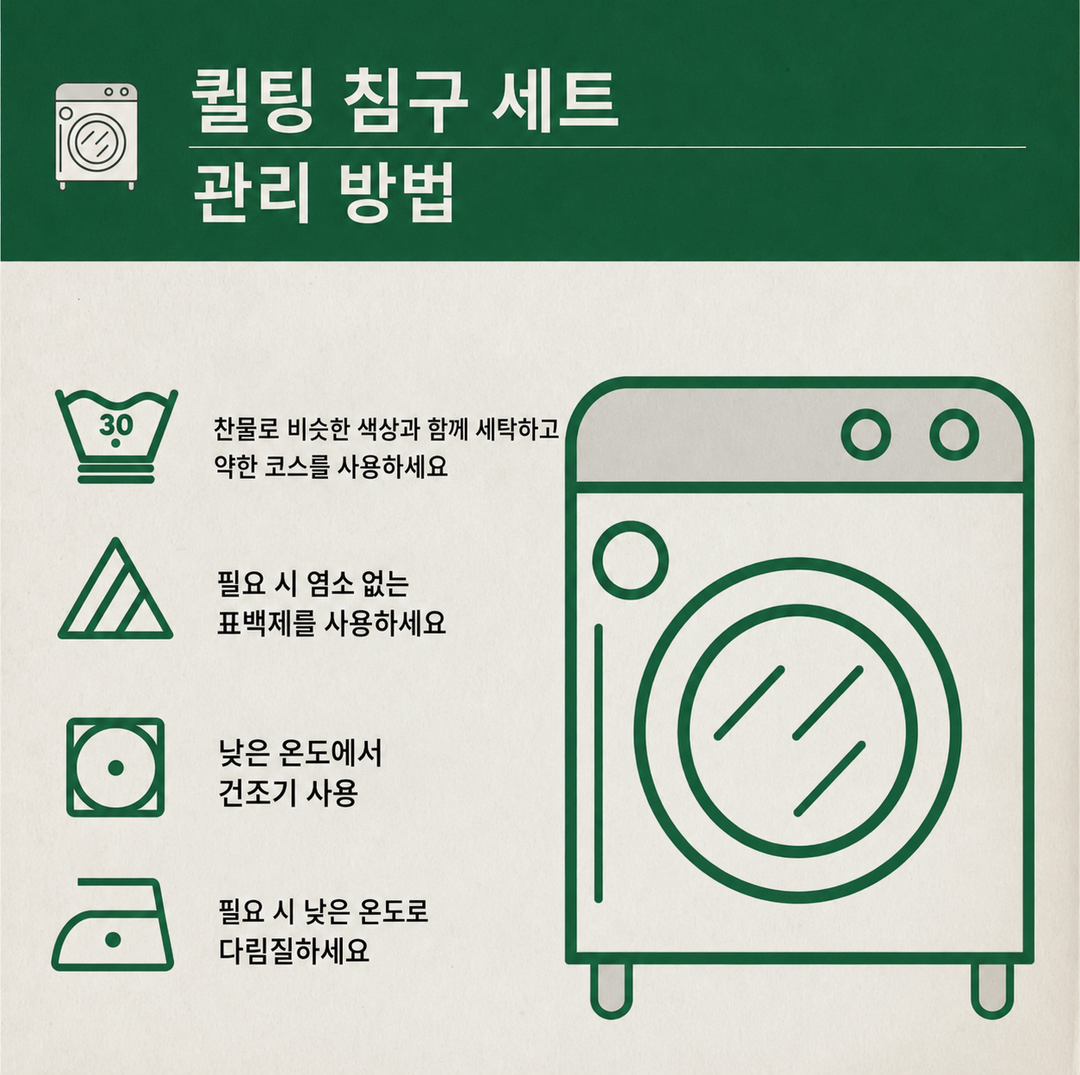 3피스 퀼팅 침구 세트 - 등대의 산들바람